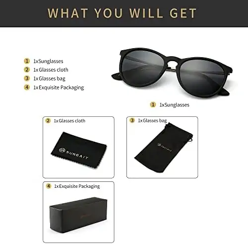 SUNGAIT Vintage Round Sunglasses for Women Men Classic Retro Designer Style - Image 6