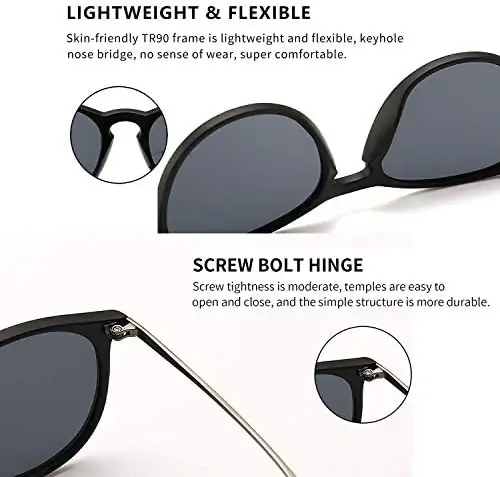SUNGAIT Vintage Round Sunglasses for Women Men Classic Retro Designer Style - Image 4