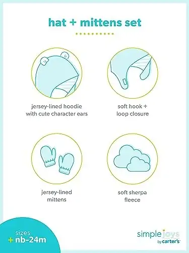 Simple Joys by Carter's unisex-baby Hat and Mitten Set - Image 2