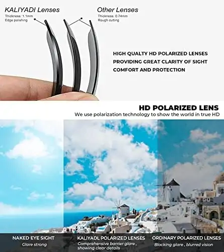 KALIYADI Polarized Sunglasses for Men, Lightweight Sun Glasses with UV Protection for Driving Fishing Golf - Image 7