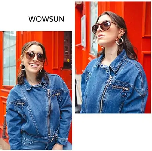 WOWSUN Polarized Sunglasses for Women Vintage Retro Round Mirrored Lens - Image 2
