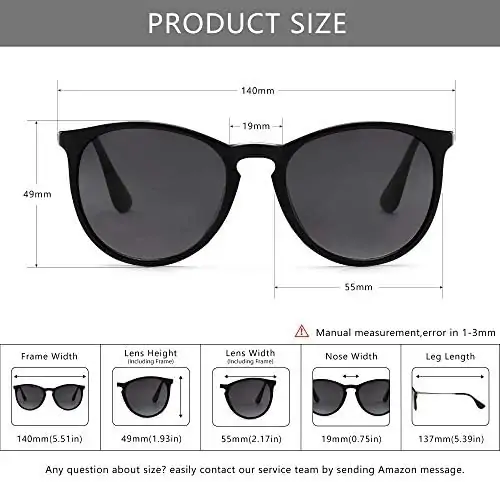 SUNGAIT Vintage Round Sunglasses for Women Men Classic Retro Designer Style - Image 5