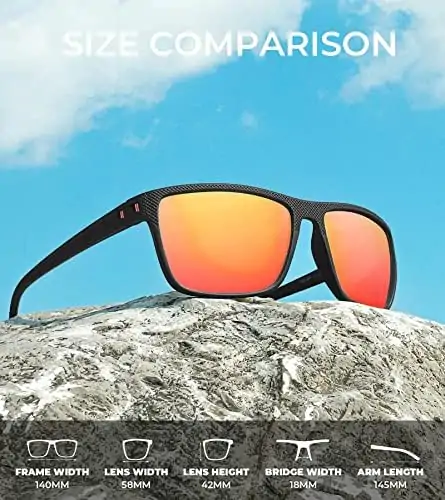 KALIYADI Polarized Sunglasses for Men, Lightweight Sun Glasses with UV Protection for Driving Fishing Golf - Image 3