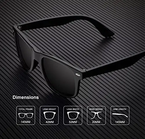 KALIYADI Polarized Sunglasses for Men and Women Matte Finish Sun glasses Color Mirror Lens UV Blocking (3 Pack) - Image 5